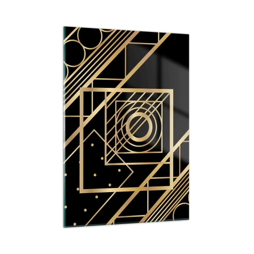Glastavla - Bild på glas - Gyllene geometri - 50x70 cm