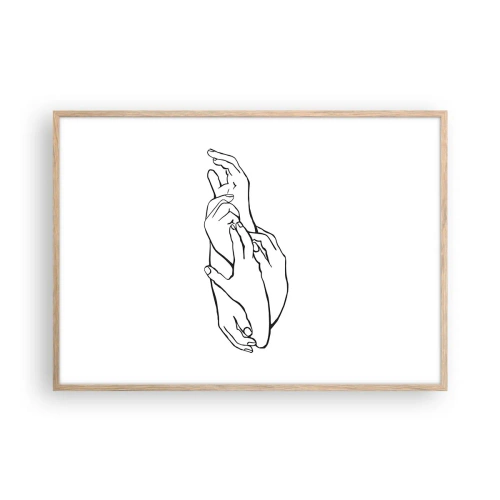 Affisch i ram av ljusek - Hand i hand - 100x70 cm