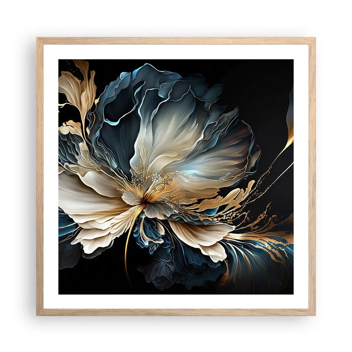 Affisch i ram av ljusek - Sagolik ormbunksblomma - 60x60 cm