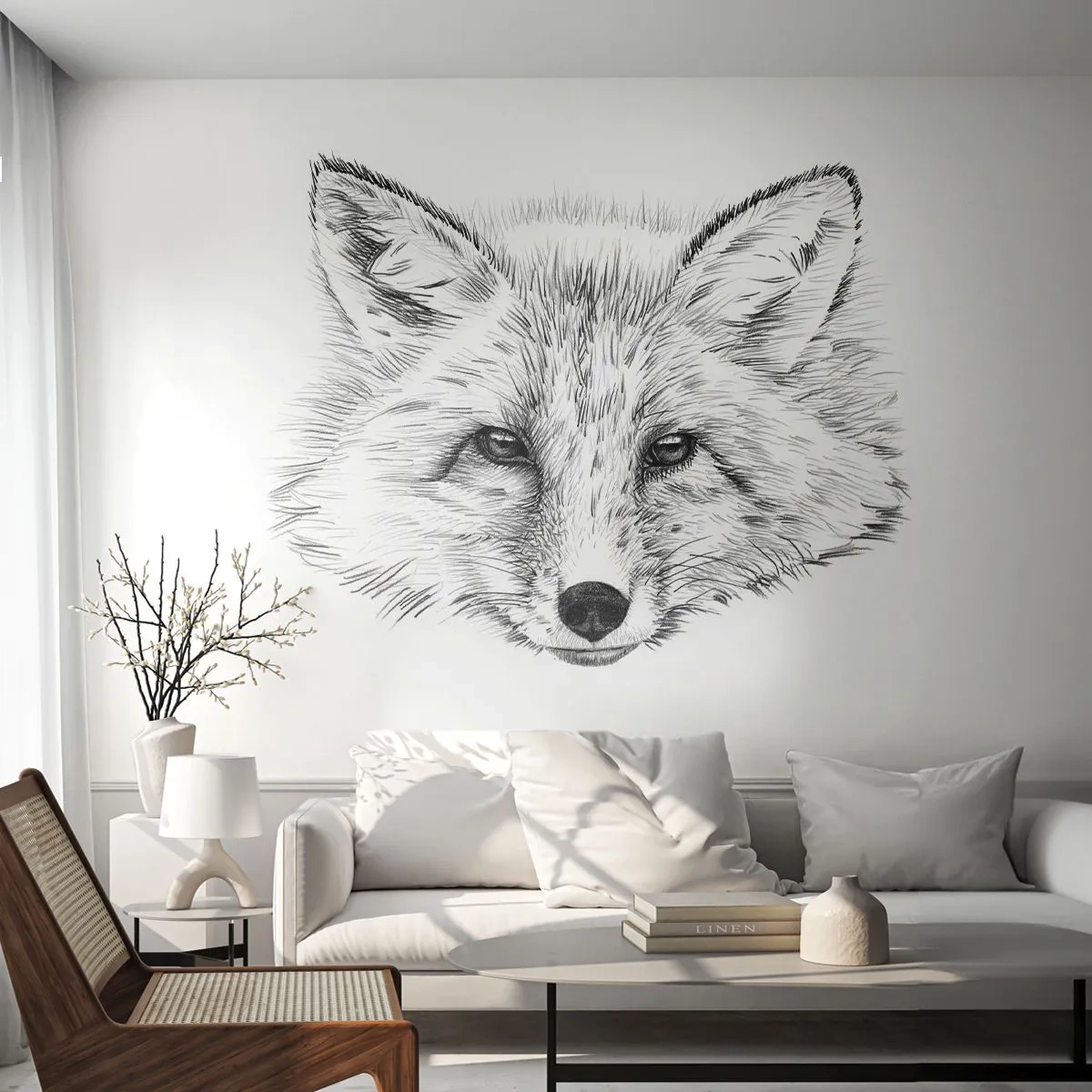 Självhäftande Fototapet Deluxe Sticker - Kan dessa ögon ljuga? - Djur, Räv, Grafik - 250x175 cm
