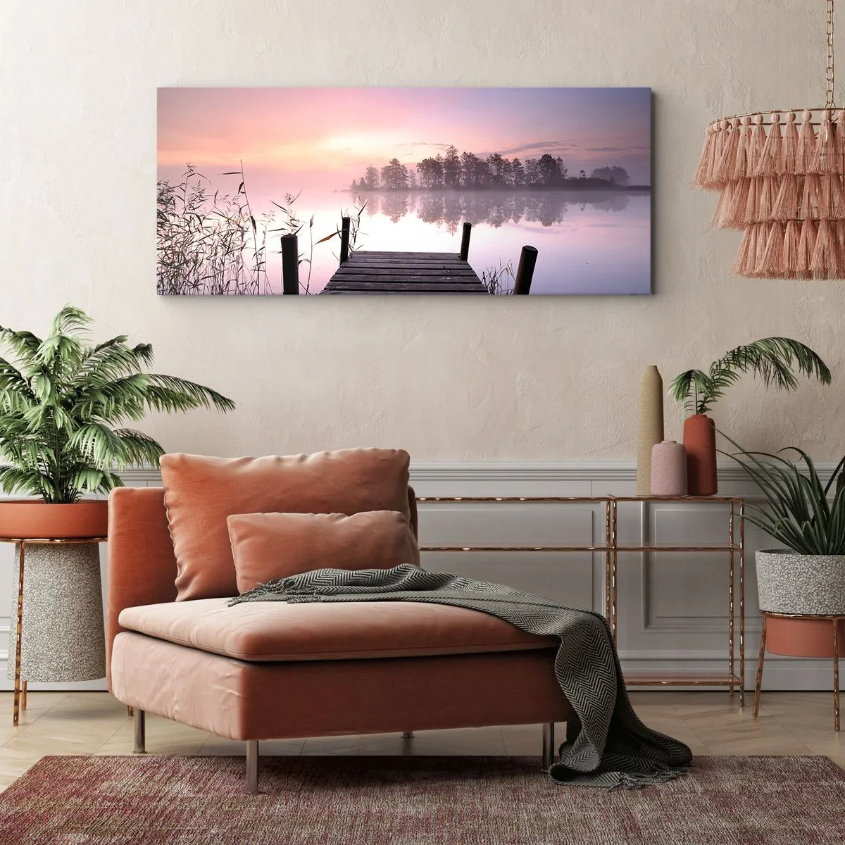 Canvastavla - Bild på duk - Ur liljedimman... - 100x40 cm