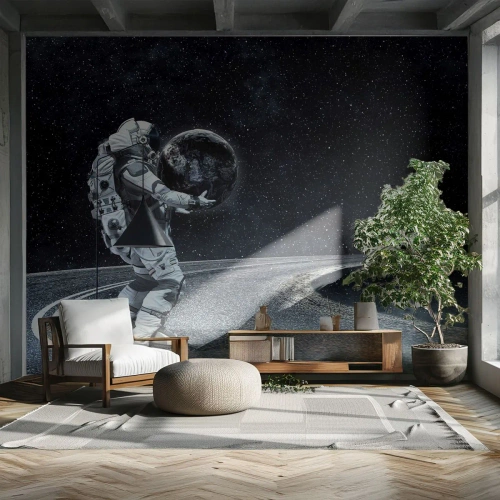 Fototapet Standard Eco - På Vintergatan - Kosmos, Astronaut, Fantasi - 400x280 cm