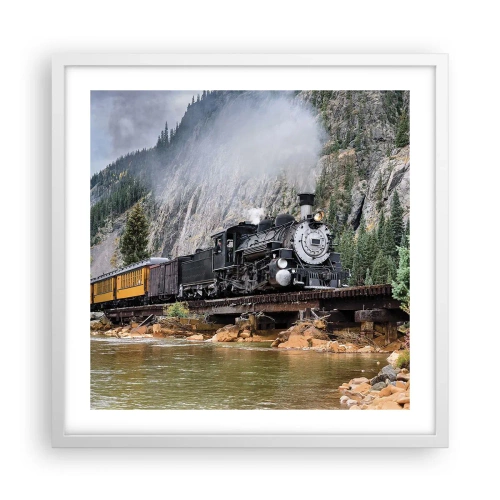 Affisch i vit ram - Vart ska du? Vart? - 50x50 cm