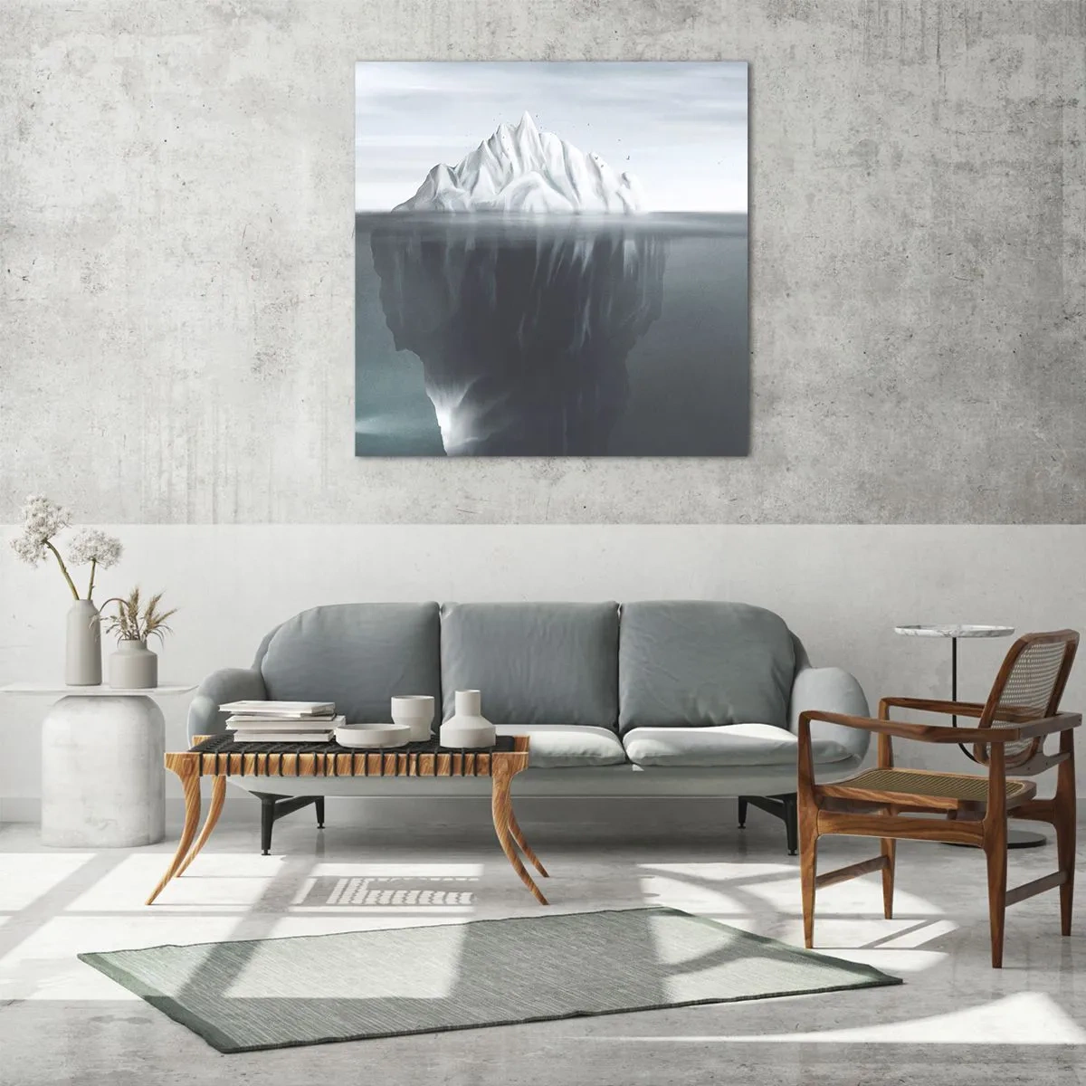 Glastavla - Bild på glas - Undervattensmysterium - 40x40 cm