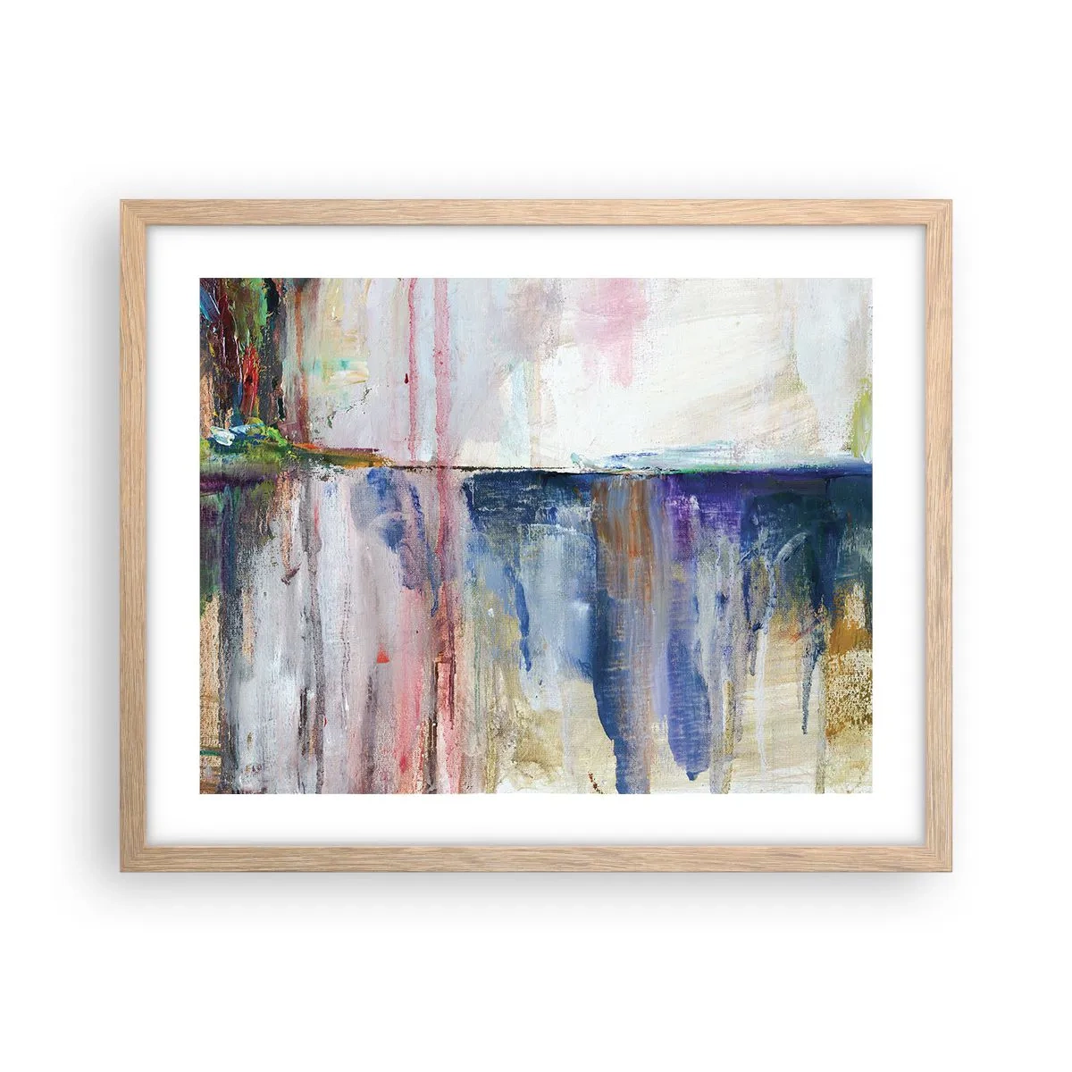 Affisch i ram av ljusek - Färgrika intryck och associationer - 50x40 cm