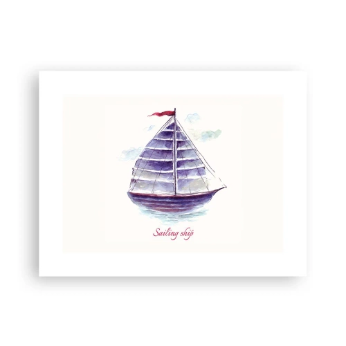Affisch - Fulla seglar och lugnt vatten - 40x30 cm