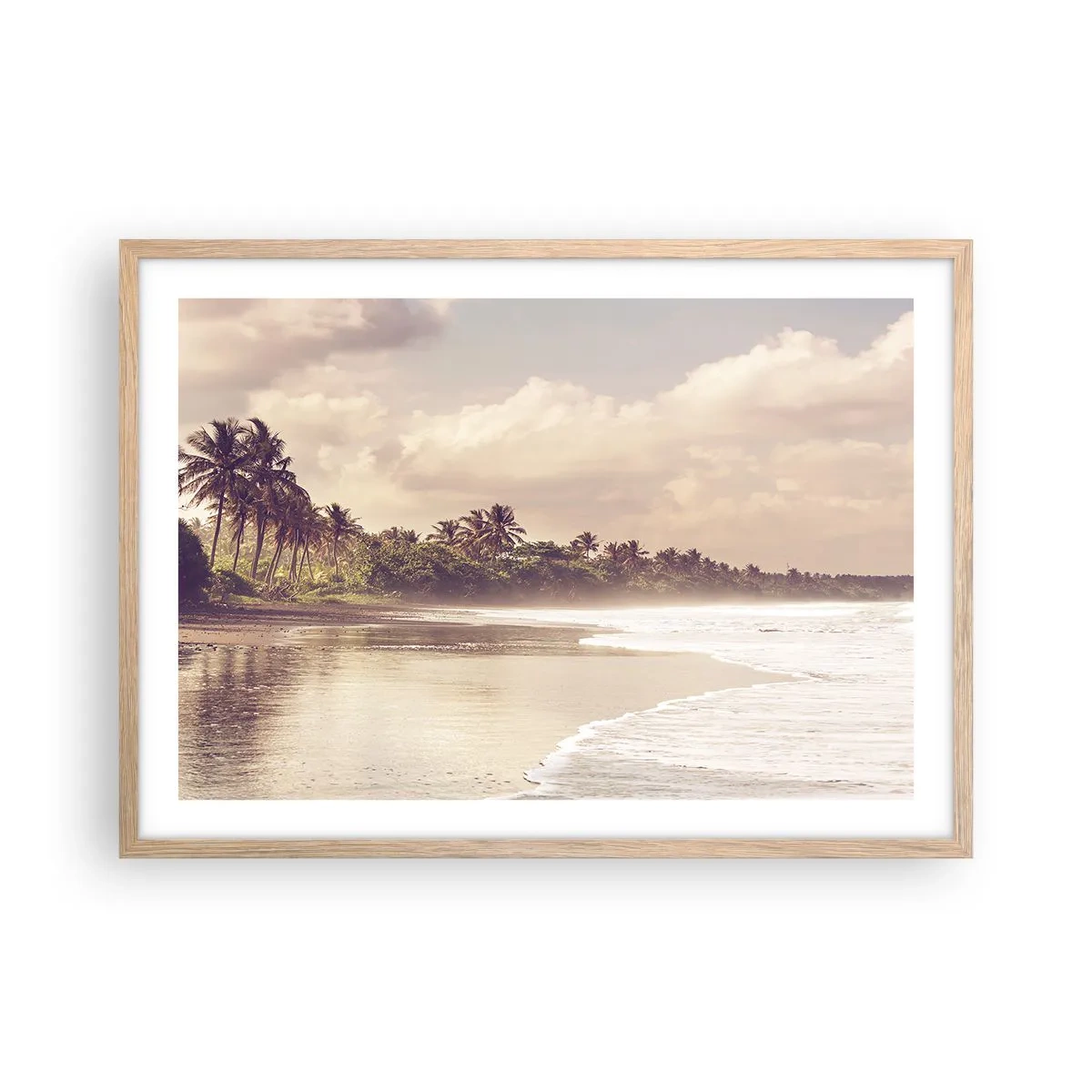 Affisch i ram av ljusek - Vågornas smekning - 70x50 cm