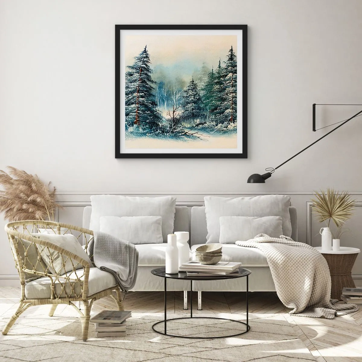 Affisch i svart ram - Redo för Julen - 60x60 cm