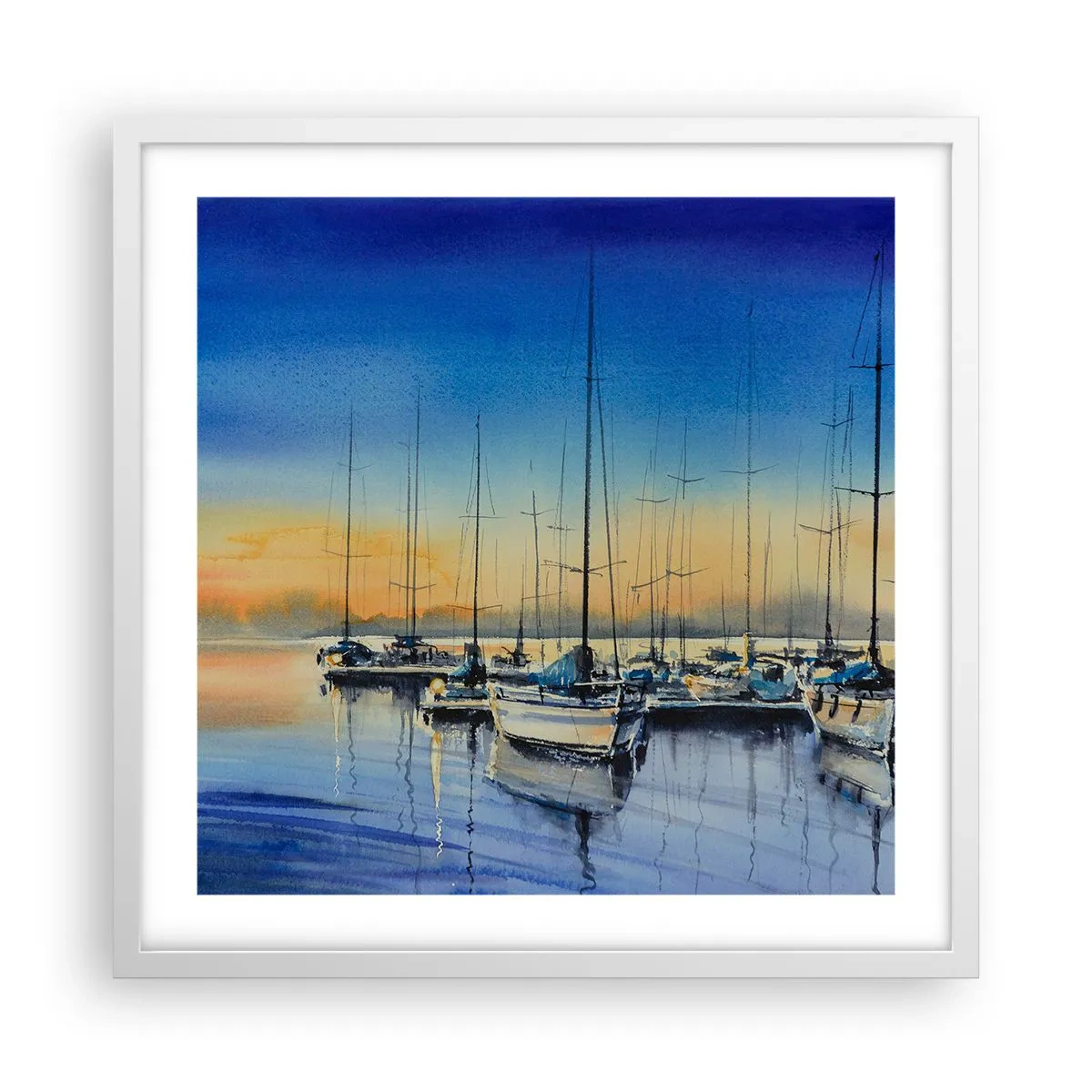 Affisch i vit ram - Slutet på en bra dag - 50x50 cm