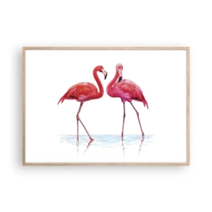 Affisch i ram av ljusek - Rosa rendez-vous - 100x70 cm