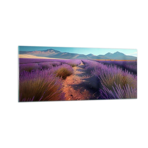Glastavla - Bild på glas - Doftande fält - 100x40 cm