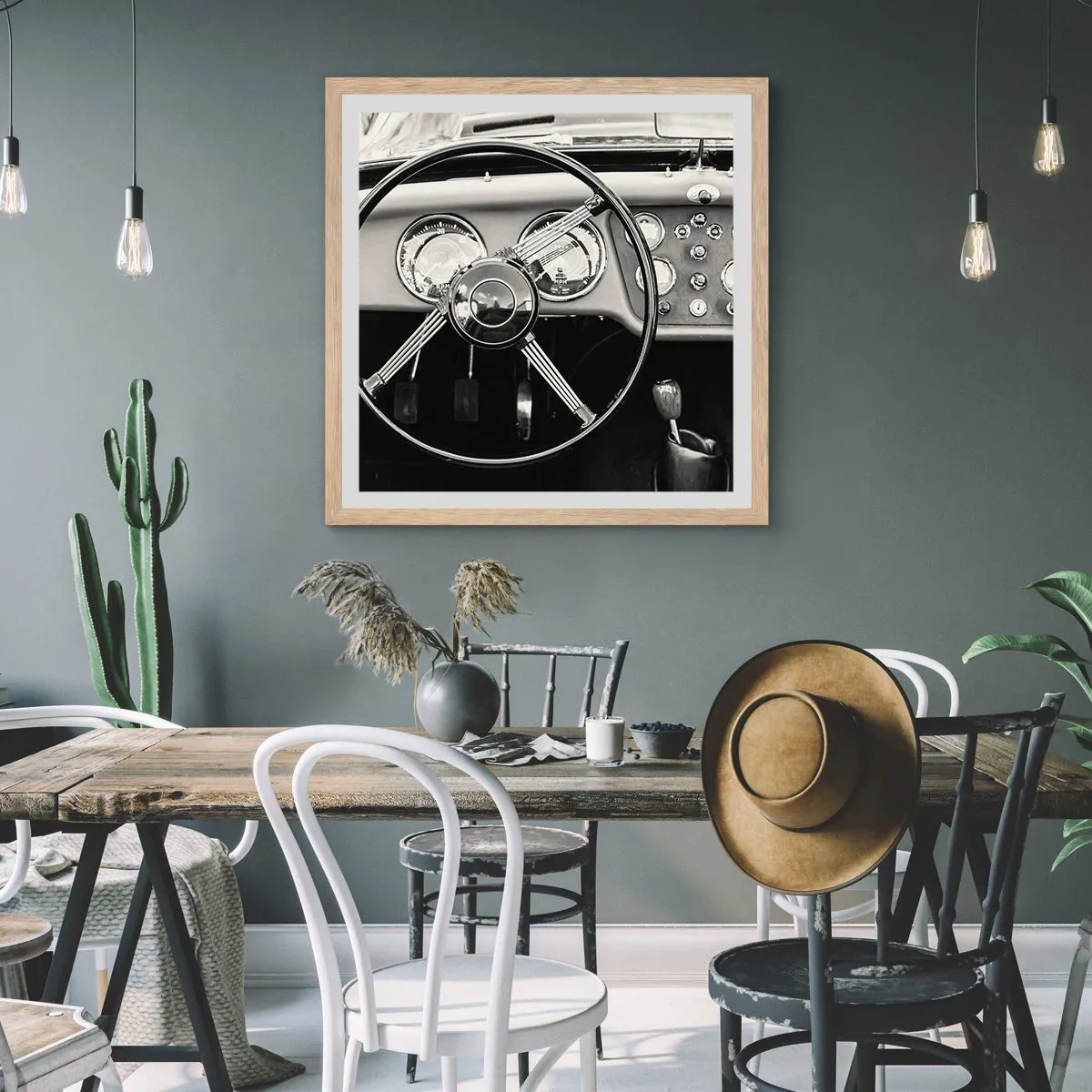 Affisch i ram av ljusek - Samlarens dröm - 60x60 cm