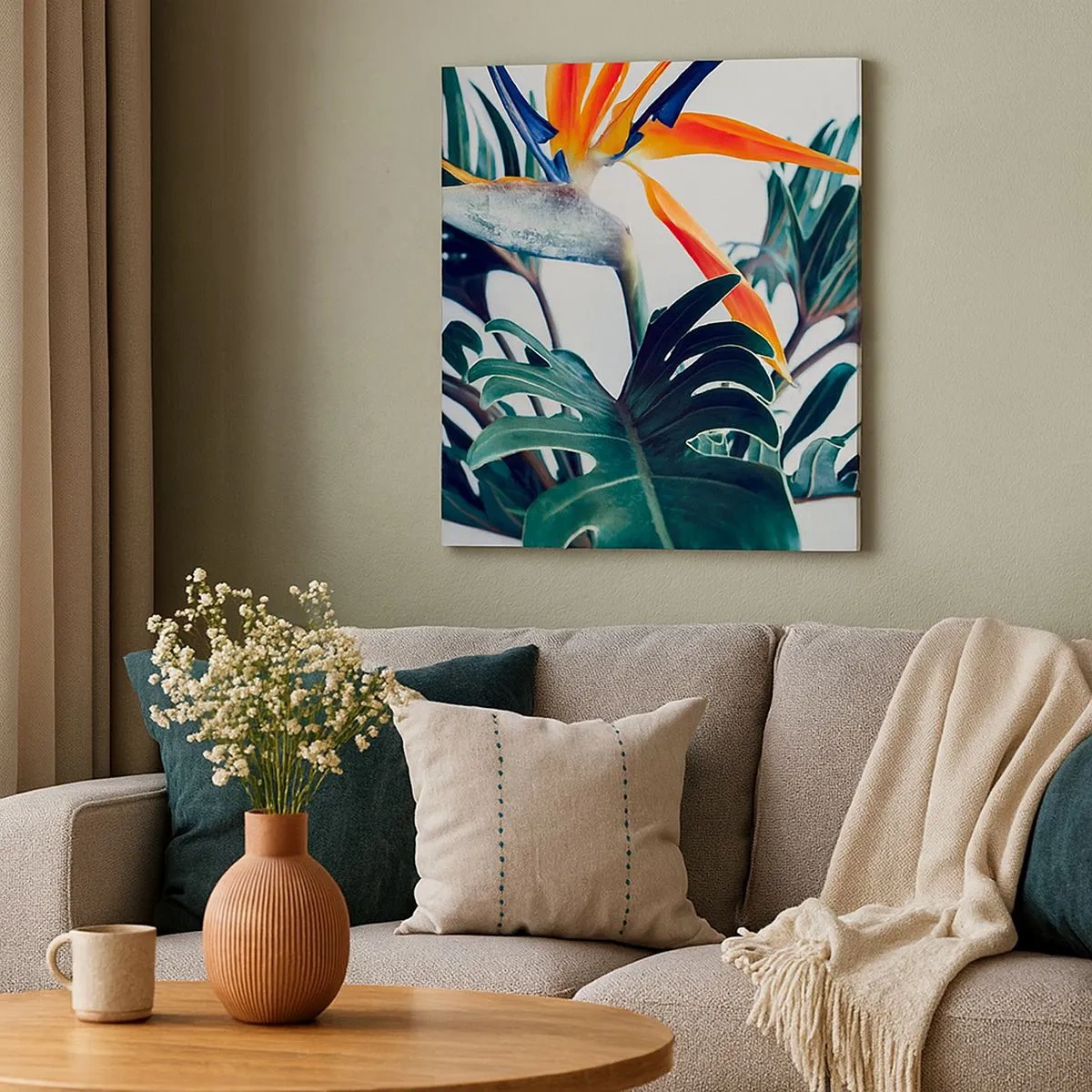 Canvastavla - Bild på duk - Fågelbuske - 30x30 cm