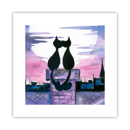 Affisch - Rendez-vous under månen - 30x30 cm