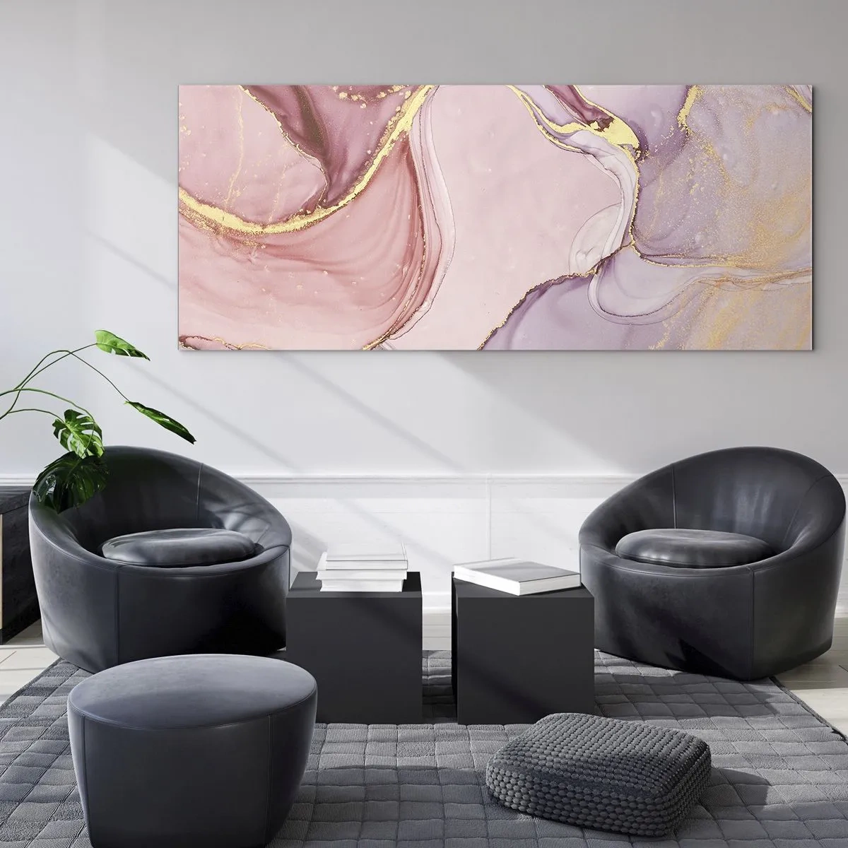 Glastavla - Bild på glas - Färgernas smek - 140x50 cm