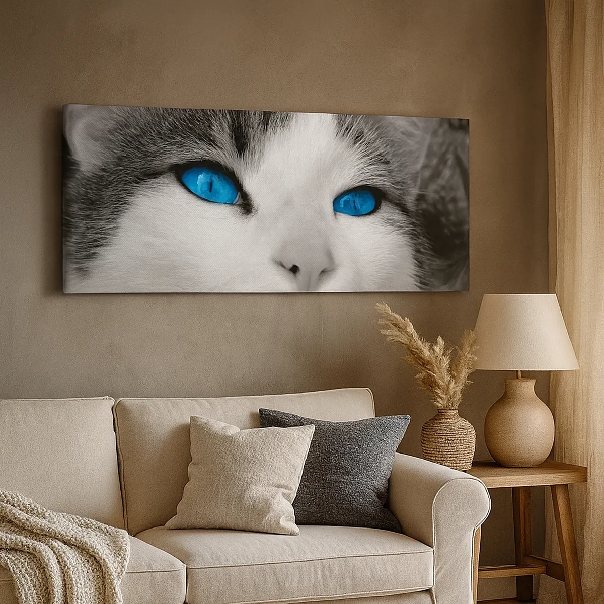 Canvastavla - Bild på duk - Ovanligt blåögd - 30x30 cm