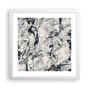 Affisch i vit ram - Motsatsernas interpenetration - 40x40 cm