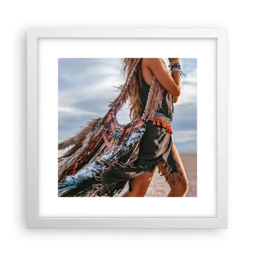 Affisch i vit ram - Shamanens flicka - 30x30 cm