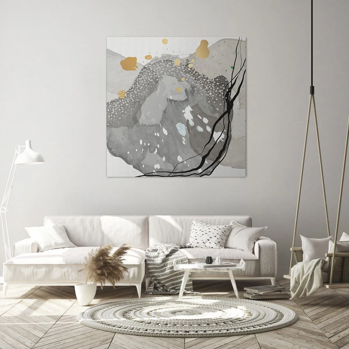 Canvastavla - Bild på duk - Organisk komposition - 70x70 cm