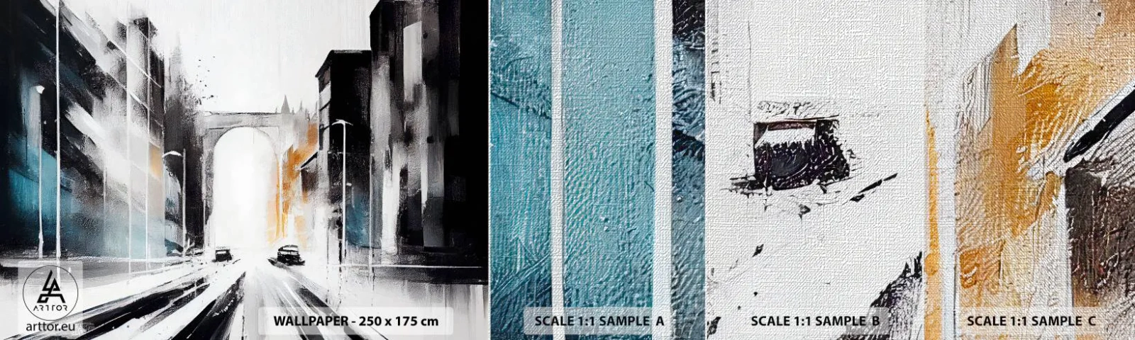 Provbit av fototapet Premium Canvas - Stadsstudie: arkitektur och rörelse - Arkitektur, Landskap, Gata - 100x30 cm