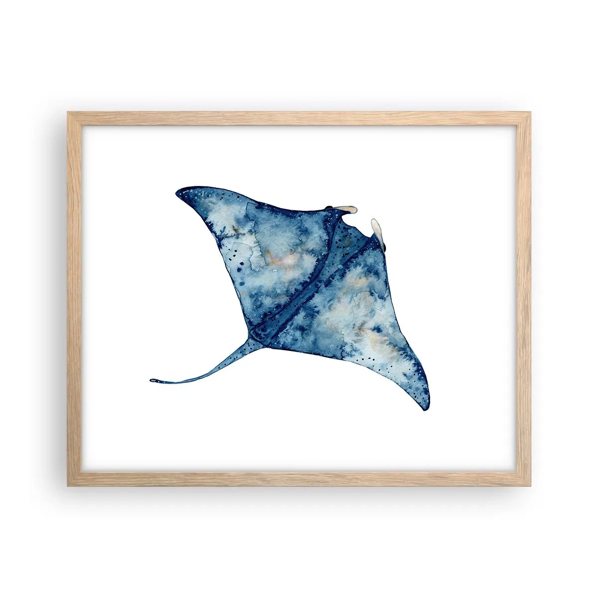 Affisch i ram av ljusek - Liv i blått - 50x40 cm