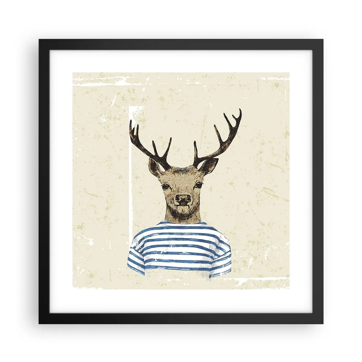 Affisch i svart ram - Ty jag gillar randiga tröjor! - 40x40 cm