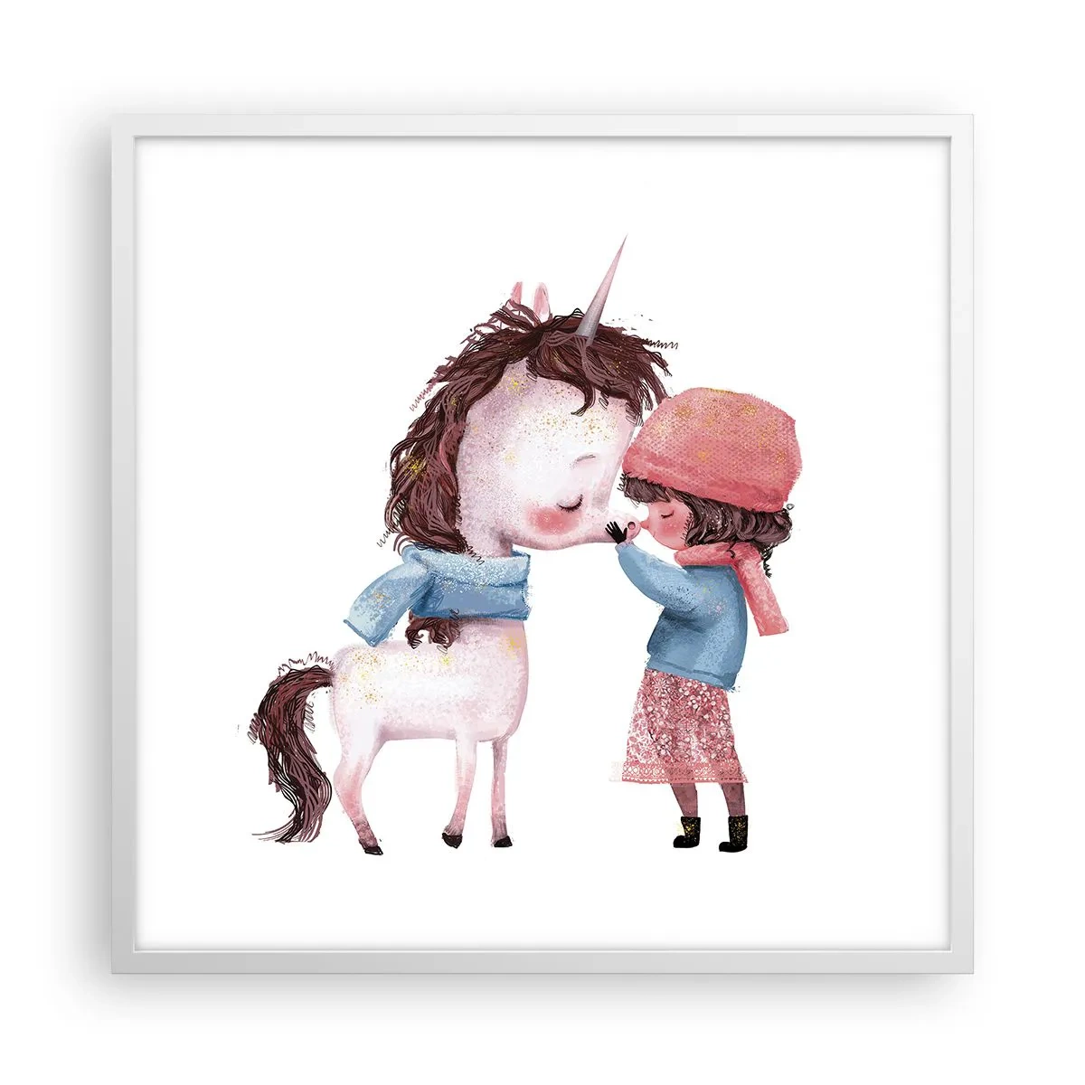 Affisch i vit ram - Vintersaga - 60x60 cm