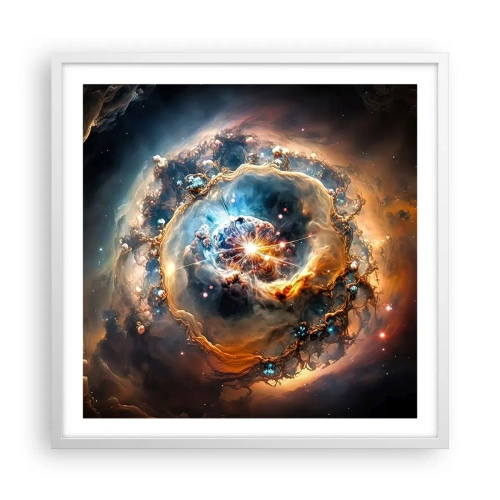 Affisch i vit ram - Början - 60x60 cm