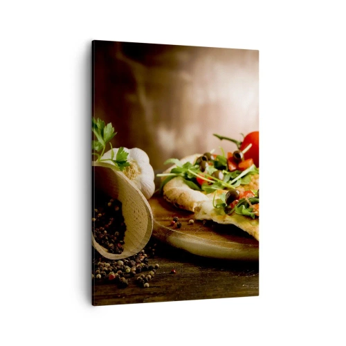 Canvastavla - Bild på duk - Direkt från ugnen och trädgården - 50x70 cm