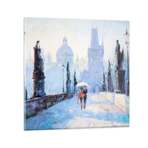 Glastavla - Bild på glas - Förtrollade av regnet - 70x70 cm