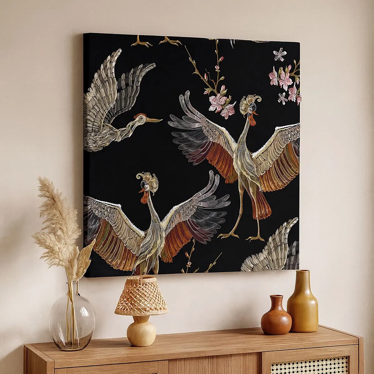 Canvastavla - Bild på duk - Sagofågel - 30x30 cm