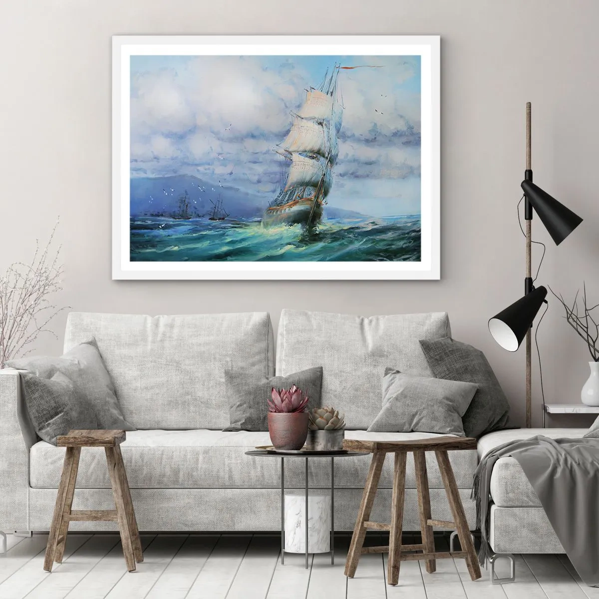 Affisch i vit ram - Goda vindar - 91x61 cm