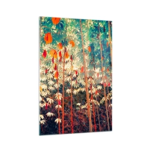 Glastavla - Bild på glas - Lövbladens hemlighetsfulla liv - 70x100 cm