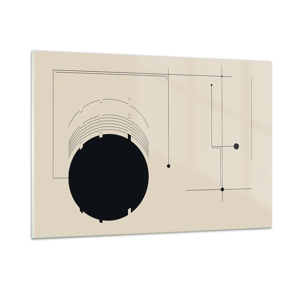 Glastavla - Bild på glas - Fjädrande och dynamisk komposition - 120x80 cm