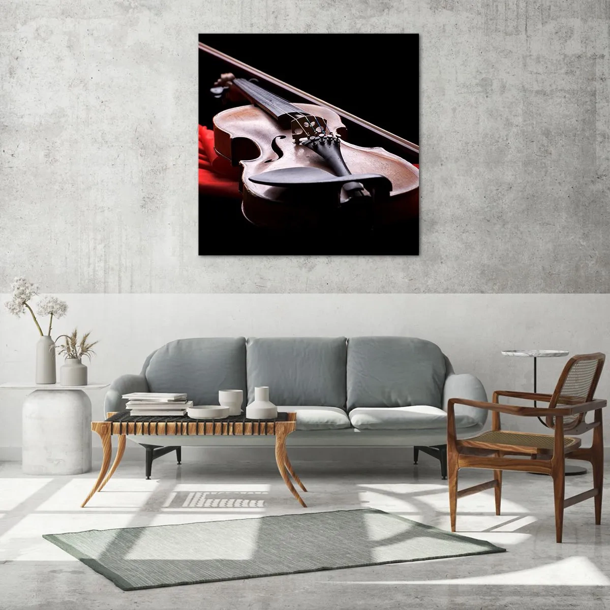 Glastavla - Bild på glas - Känslornas musik - 40x40 cm