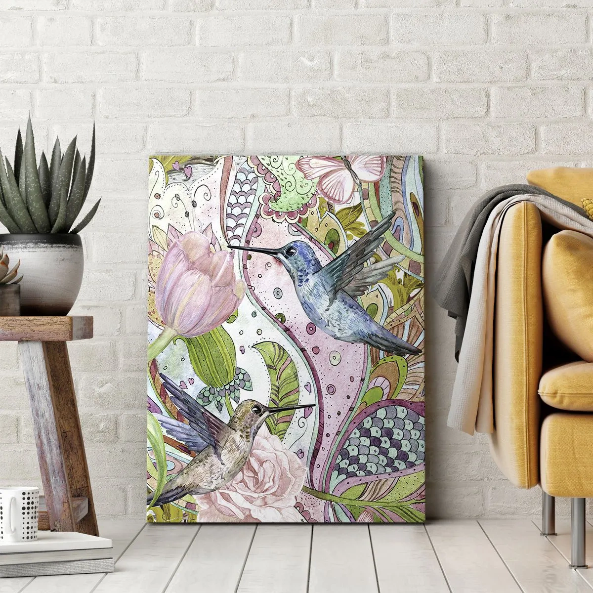 Canvastavla - Bild på duk - Inbäddade i klätterväxter - 45x80 cm