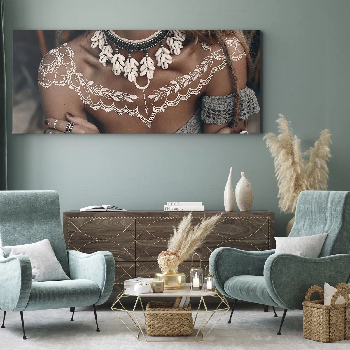Canvastavla - Bild på duk - Kvinnlighetens talismaner, ritualer - 100x40 cm