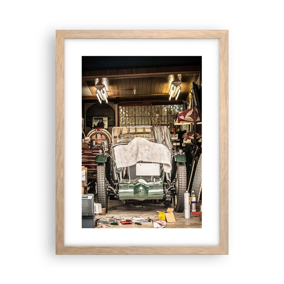 Affisch i ram av ljusek - Tillbaka till det förflutna - 30x40 cm