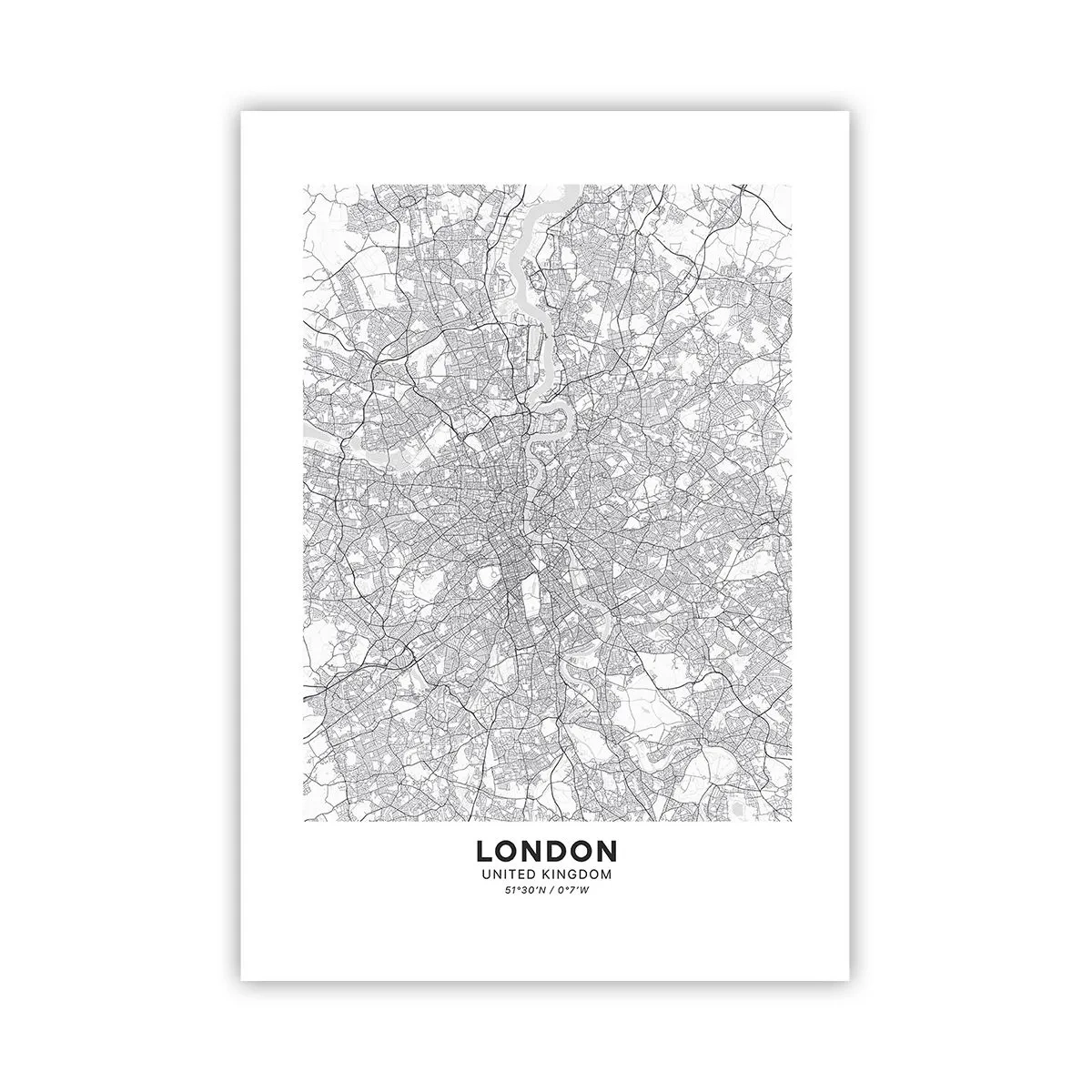 Affisch - Karta över London-labyrinten - 70x100 cm