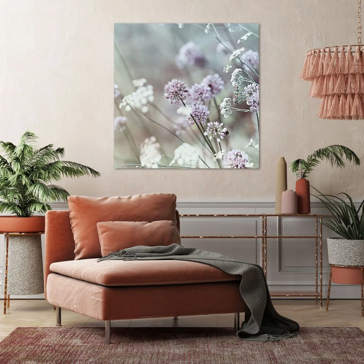 Canvastavla - Bild på duk - Söta örtfiligraner - 30x30 cm