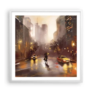 Affisch i vit ram - I New Yorks ljus - 60x60 cm