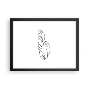 Affisch i svart ram - Hand i hand - 40x30 cm