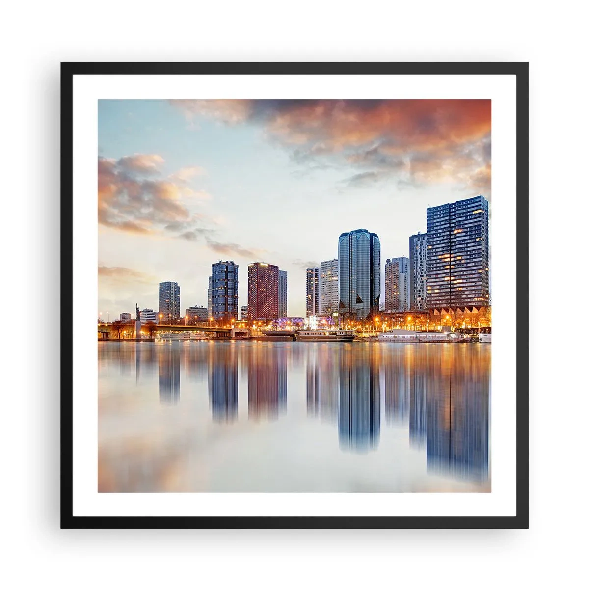 Affisch i svart ram - Paris monumentala lugn - 60x60 cm