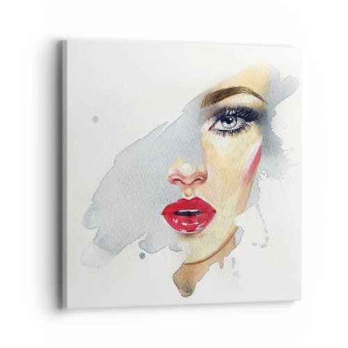 Canvastavla - Bild på duk - Reflektion i vattendroppe - 40x40 cm