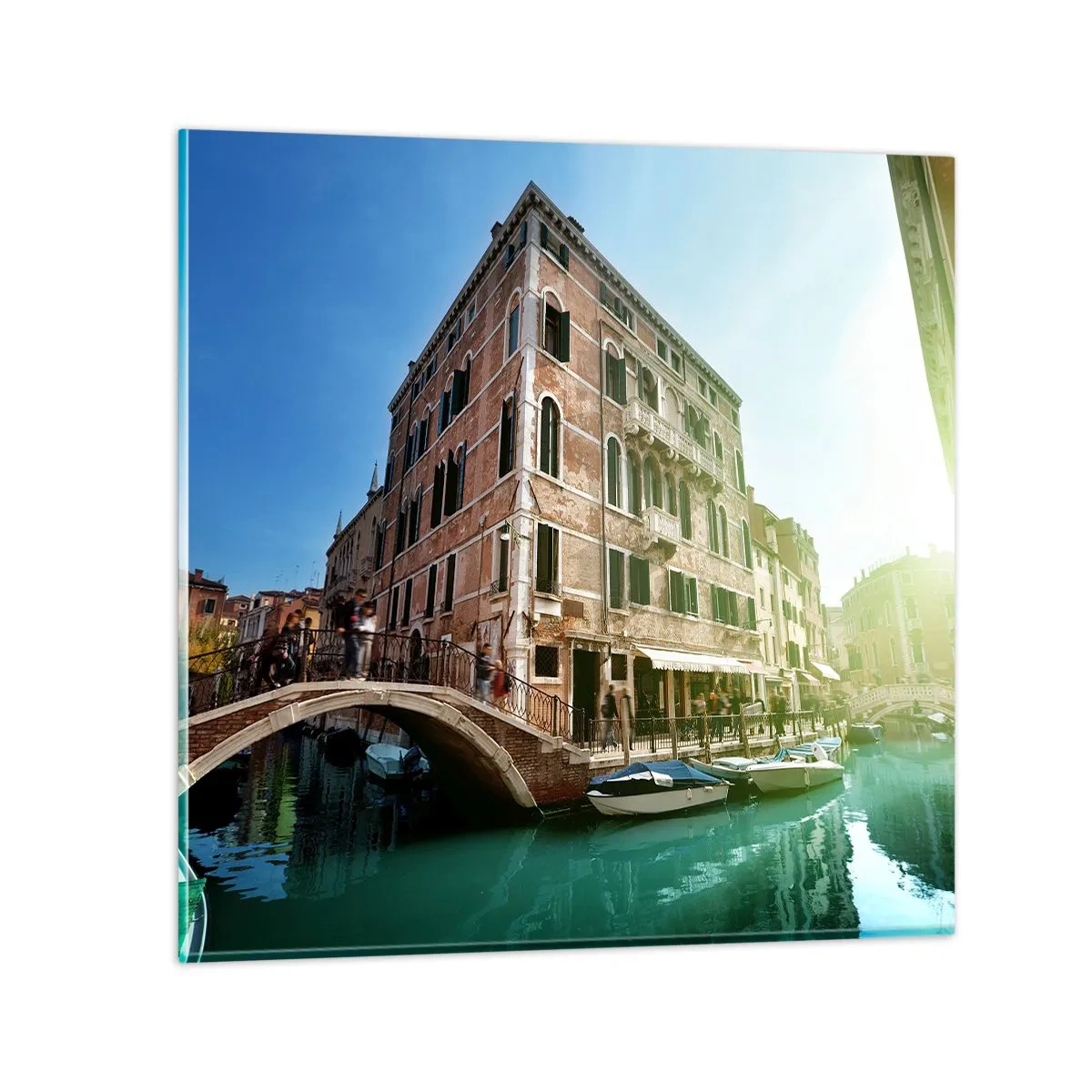 Glastavla - Bild på glas - Venedig - Amore Mio - 30x30 cm