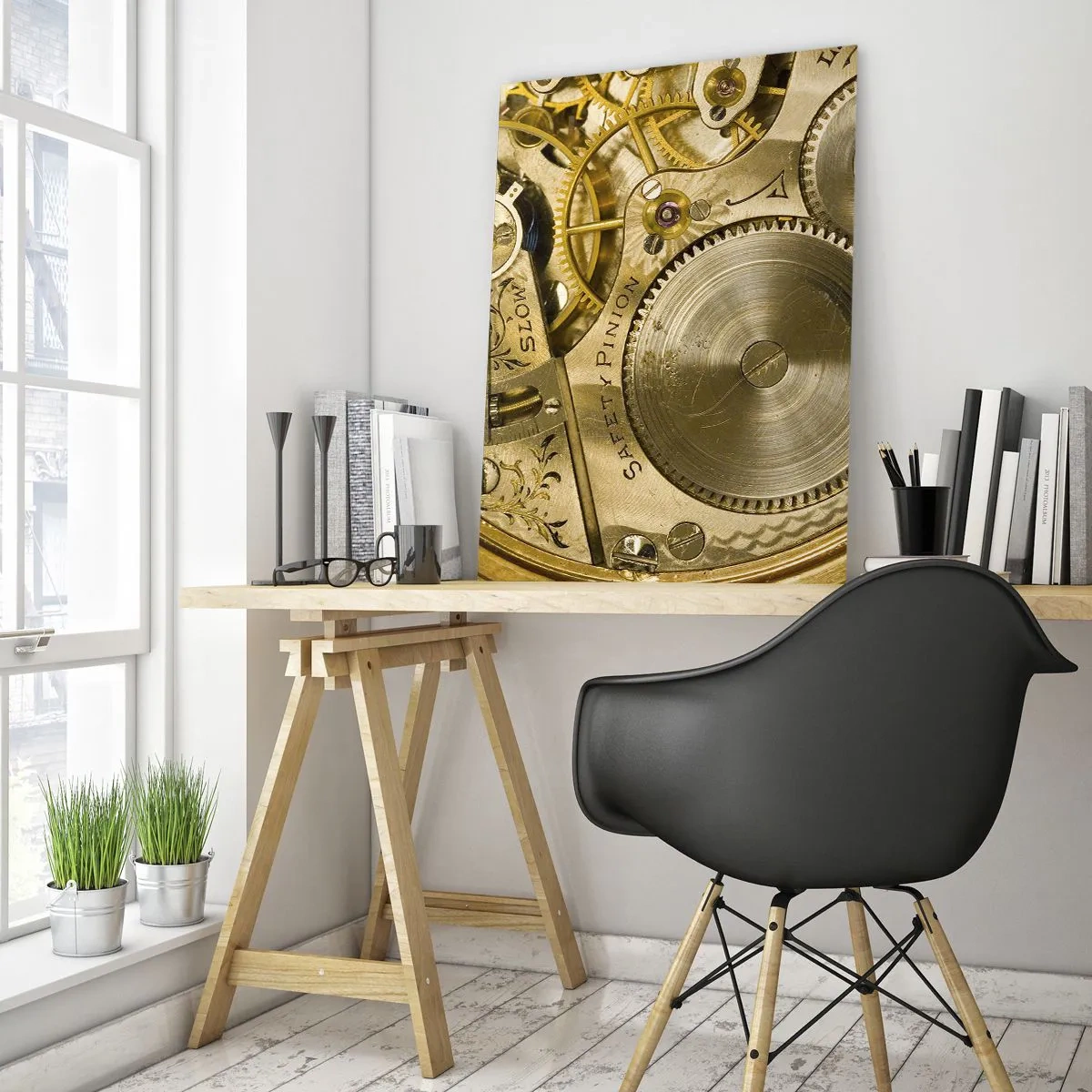 Glastavla - Bild på glas - Gå med tidens anda - 50x70 cm