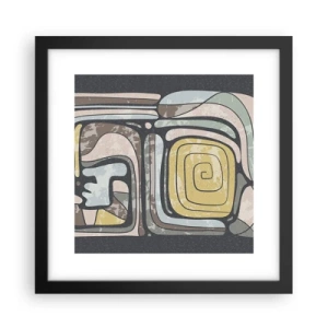 Affisch i svart ram - Abstraktion i en förcolumbiansk anda - 30x30 cm