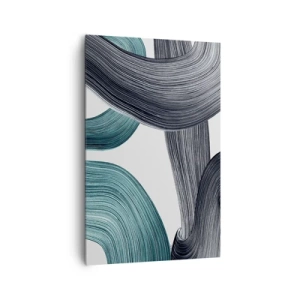 Canvastavla - Bild på duk - Smaragd och svarta spår - 80x120 cm