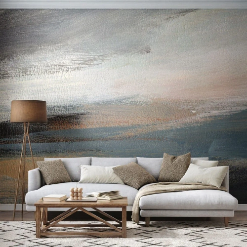 Fototapet Premium Canvas - Abstraktion: nordligt landskap - Bit, Abstraktion, Minimalism - 400x280 cm
