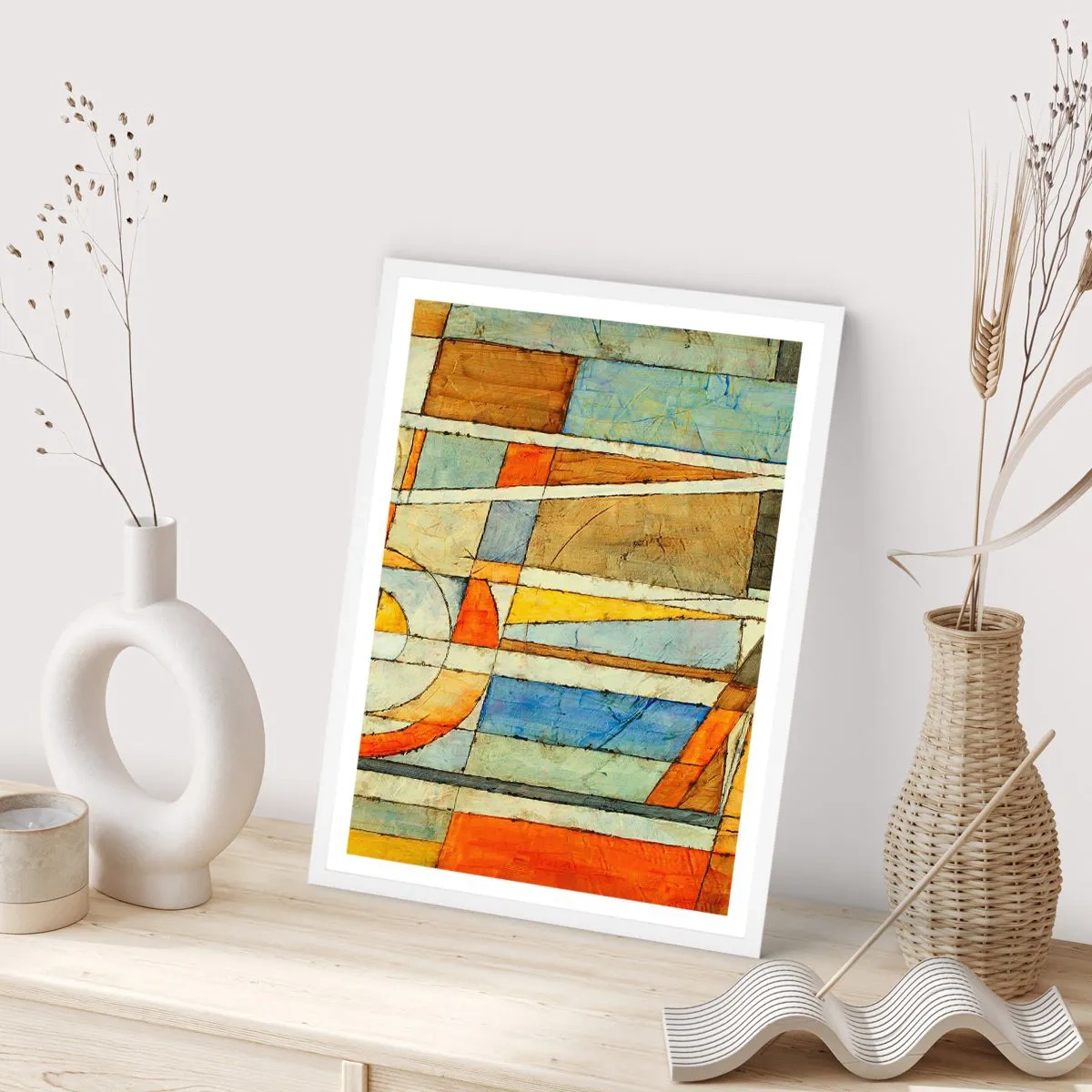 Affisch i vit ram - Kubismen på bygget - 61x91 cm